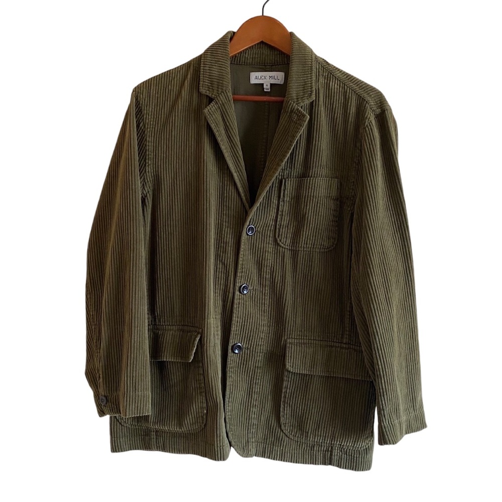 Alex Mill Green Corduroy Unlined 2 Button Blazer Woman Medium Preppy Classic
